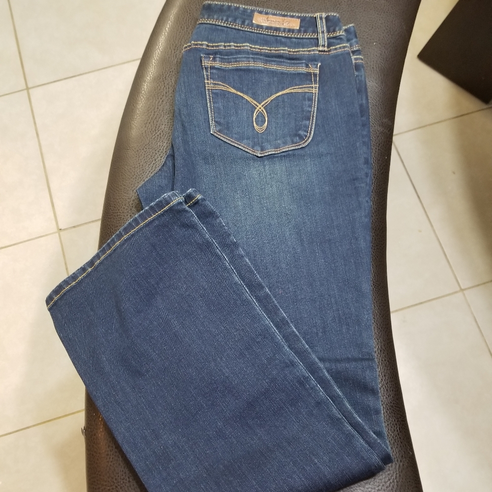 Dark denim stretch jeans